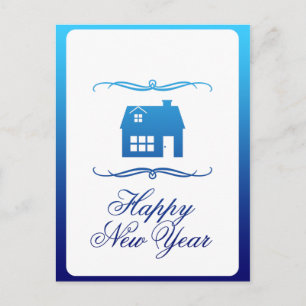 happy new year new address announcement postcard