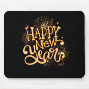 Happy New Year New Years Eve Party , Black  Mouse Pad