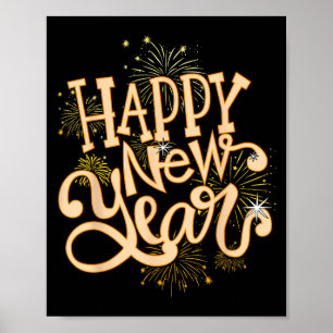 Happy New Year New Years Eve Party Women Men Famil Poster