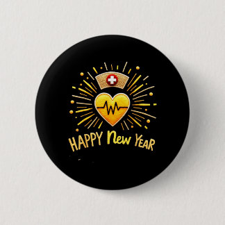 Happy New Year Nurse 6 Cm Round Badge
