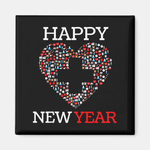 Happy New Year Nurse Heart 2023 Funny Nursing Prac Magnet