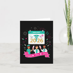 Happy New Year Nurse Shirt; Cute Medical Staff 202 Card