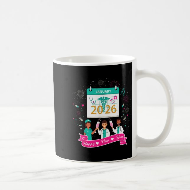 Happy New Year Nurse Shirt; Cute Medical Staff 202 Coffee Mug (Right)