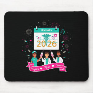 Happy New Year Nurse Shirt; Cute Medical Staff 202 Mouse Pad