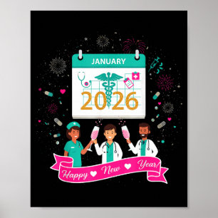 Happy New Year Nurse Shirt; Cute Medical Staff 202 Poster