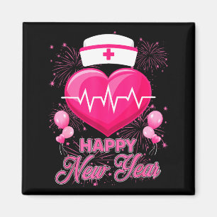 Happy New Year Nurses Heartbeat New Years Eve Part Magnet