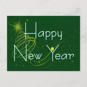 HAPPY NEW YEAR OLIVE by SHARON SHARPE Holiday Postcard