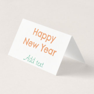 Happy new year orange green name date modern retro