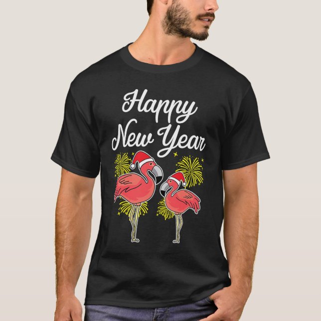 Happy New Year Outfit  for Flamingo  New Years Day T-Shirt (Front)