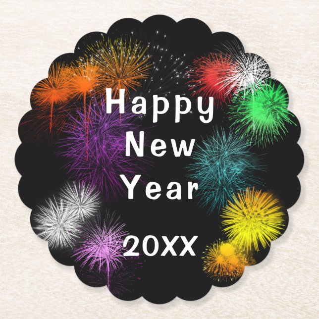Happy New Year Paper Coaster (Front)