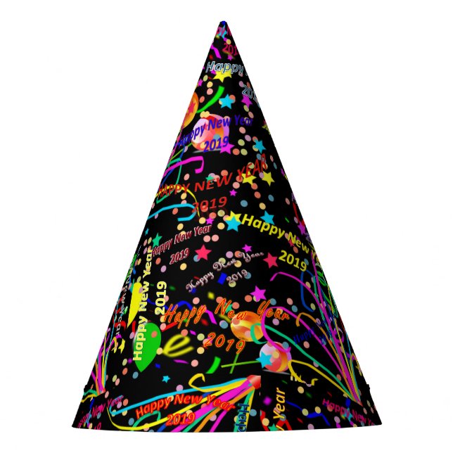 Happy New Year Paper Party Hat (Front)