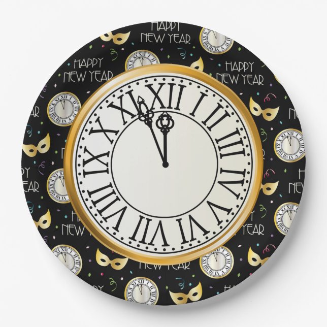 Happy New Year Paper Plate (Front)