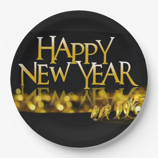 Happy New Year Paper Plate (Front)