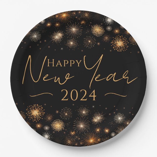 Happy New Year Paper Plate (Front)