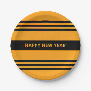 Happy New Year Paper Plate
