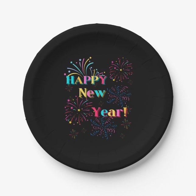 Happy New Year Paper Plates (Front)