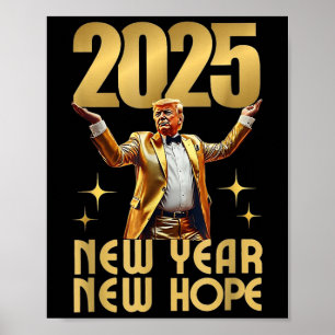 Happy New Year Party 2025 Trump 2025 New Year New  Poster