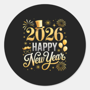 Happy New Year Party 2026 Ballon Family Matching C Classic Round Sticker