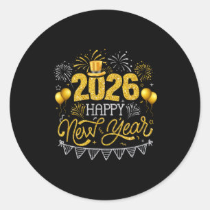 Happy New Year Party 2026 Ballon Family Matching F Classic Round Sticker