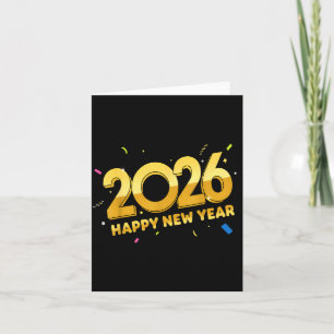 Happy New Year Party 2026 Ballon Family Matching M Card