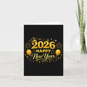 Happy New Year Party 2026 Ballon Family Matching M Card