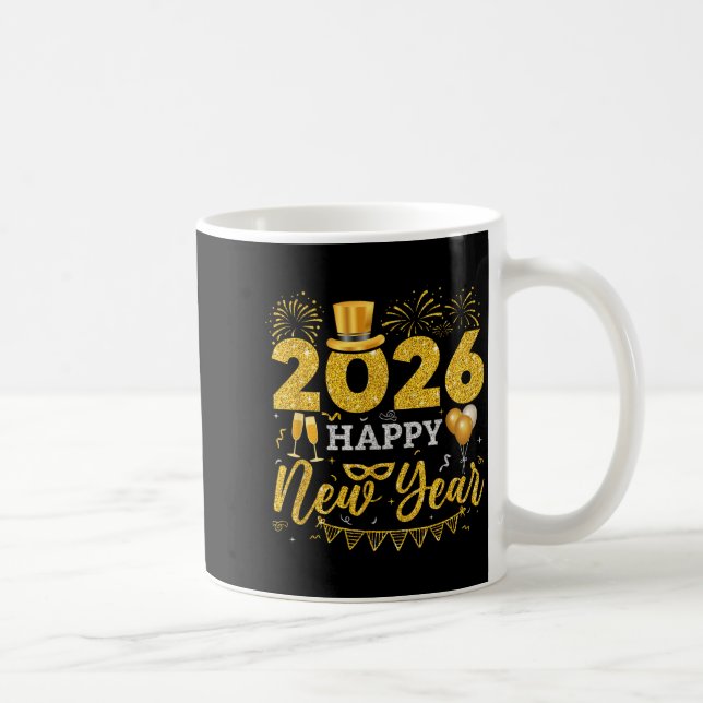 Happy New Year Party 2026 Ballon Family Matching M Coffee Mug (Right)