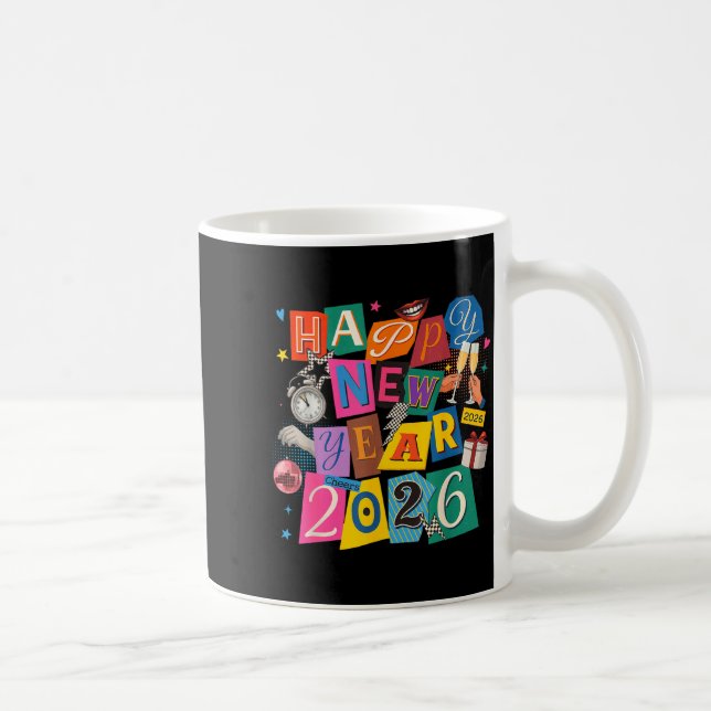 Happy New Year Party 2026 Ballon Family Matching M Coffee Mug (Right)