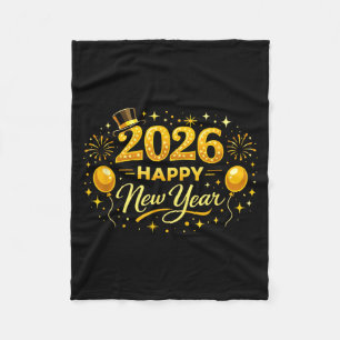 Happy New Year Party 2026 Ballon Family Matching M Fleece Blanket