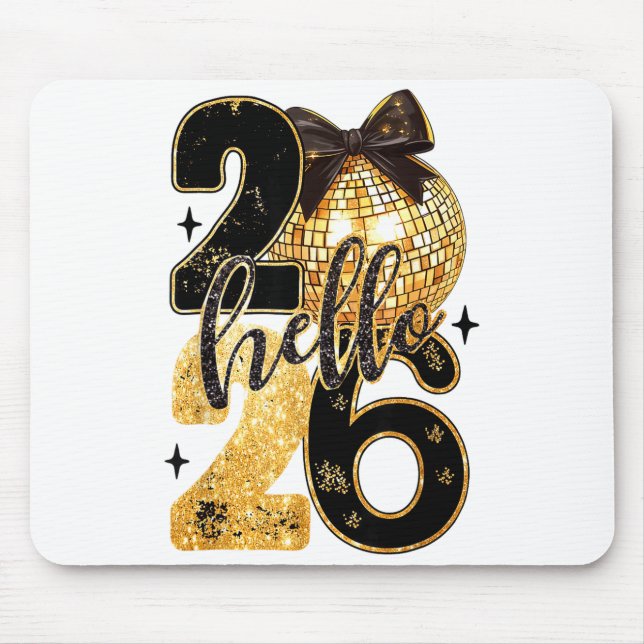 Happy New Year Party 2026 Ballon Family Matching M Mouse Pad (Front)