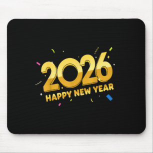 Happy New Year Party 2026 Ballon Family Matching M Mouse Pad