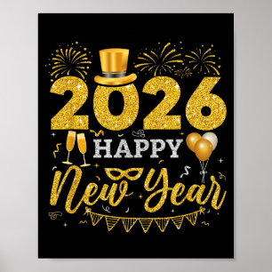 Happy New Year Party 2026 Ballon Family Matching M Poster