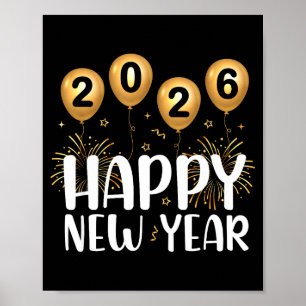 Happy New Year Party 2026 Ballon Family Matching M Poster