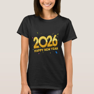 Happy New Year Party 2026 Ballon Family Matching M T-Shirt