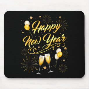 Happy New Year Party 2026 Ballon Family Matching  Mouse Pad