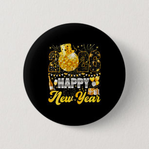 Happy New Year Party 2026 Balloon Family Matching 6 Cm Round Badge