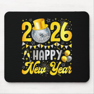 Happy New Year Party 2026 Balloon Family Matching  Mouse Pad