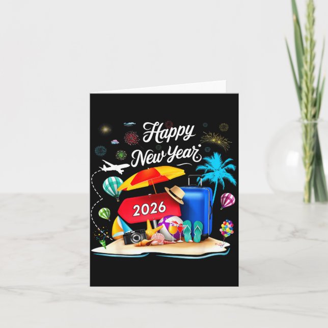 Happy New Year Party 2026 Family Matching Vacation Card (Front)