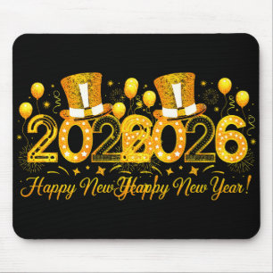 Happy New Year Party 2026 Fireworks Family Matchin Mouse Pad