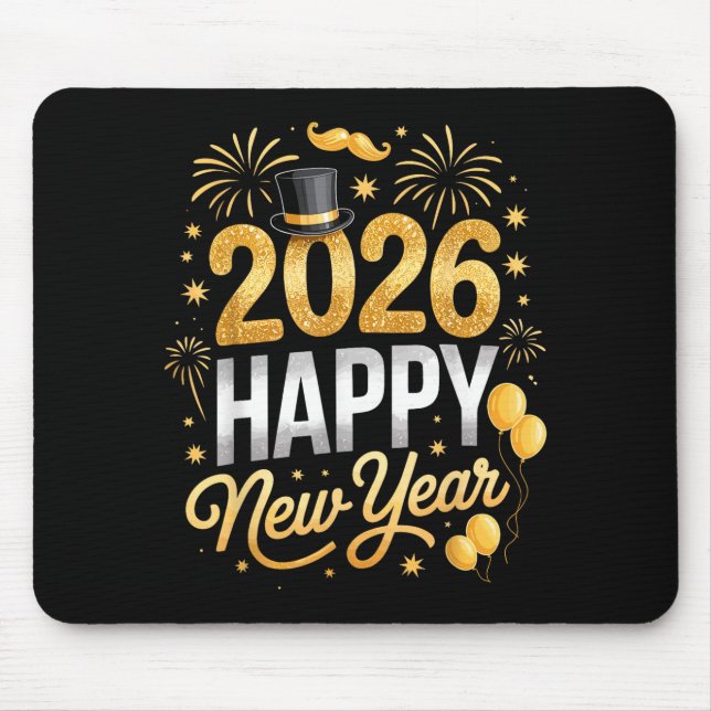 Happy New Year Party 2026 Fireworks Family Matchin Mouse Pad (Front)
