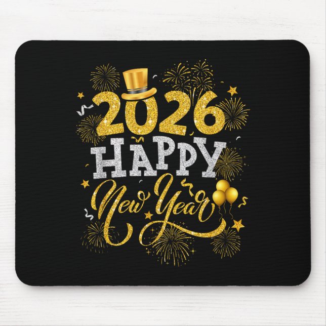 Happy New Year Party 2026 Fireworks Family Matchin Mouse Pad (Front)