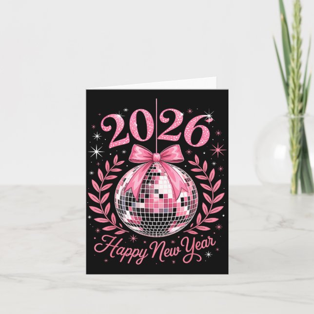 Happy New Year Party 2026 Funny Balloon Family Mat Card (Front)