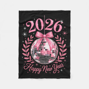 Happy New Year Party 2026 Funny Balloon Family Mat Fleece Blanket