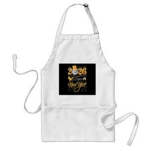 Happy New Year Party 2026 Funny Balloon Family Mat Standard Apron