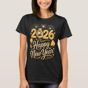 Happy New Year Party 2026 Funny Balloon Family Mat T-Shirt