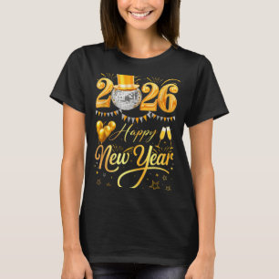 Happy New Year Party 2026 Funny Balloon Family Mat T-Shirt