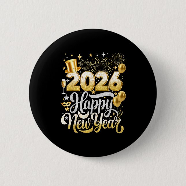 Happy New Year Party 2026 Nye Funny Family Matchin 6 Cm Round Badge (Front)