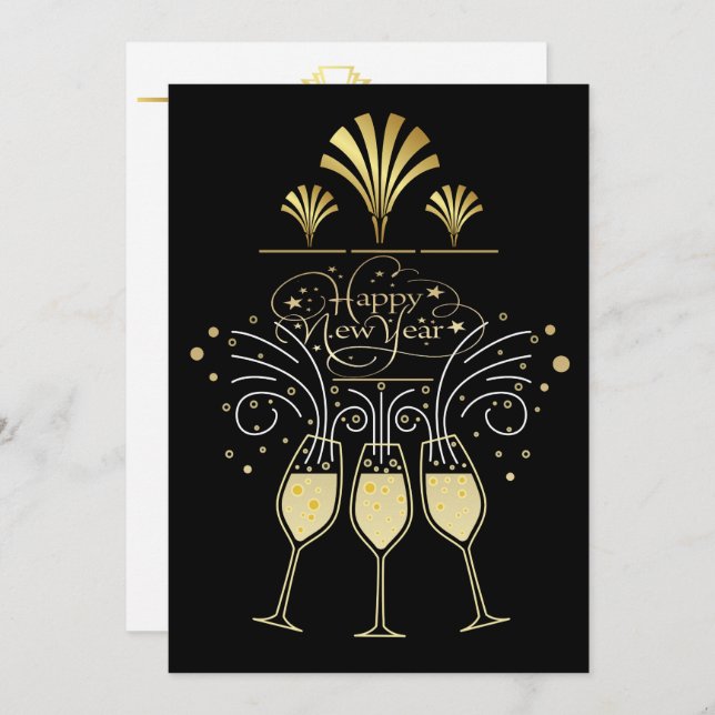 Happy New Year Party Invitation (Front/Back)