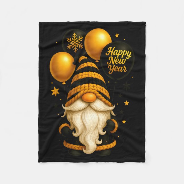 Happy New Year Party New Years Eve 2026 Gnome Love Fleece Blanket (Front)