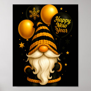 Happy New Year Party New Years Eve 2026 Gnome Love Poster
