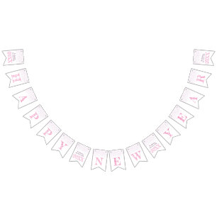 Happy New Year party rose pink champagne Bunting